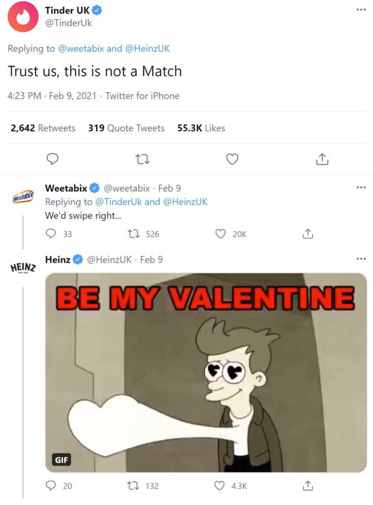 Weetabix beans Tinder tweet