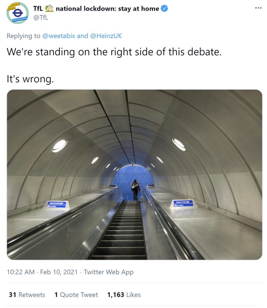 weetabix beans TFL tweet